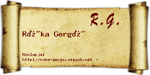 Róka Gergő névjegykártya